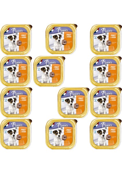 Tavuklu Etli Pate Puppy Plaisir 150GR Yaş Köpek Maması 12ADET