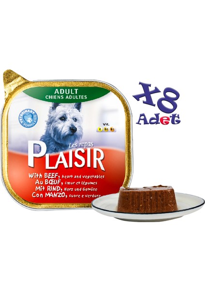 Sığır Etli Pate Plaisir 150GR Yaş Köpek Maması 8ADET