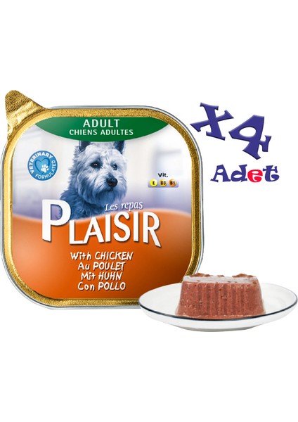 Tavuk Etli Pate Plaisir 150GR Yaş Köpek Maması 4ADET