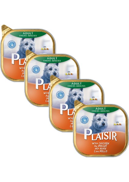 Tavuk Etli Pate Plaisir 150GR Yaş Köpek Maması 4ADET fırsatları