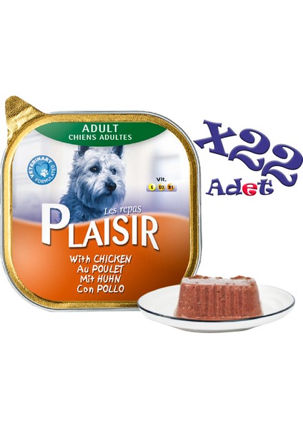 Tavuk Etli Pate Plaisir 150GR Yaş Köpek Maması 22ADET