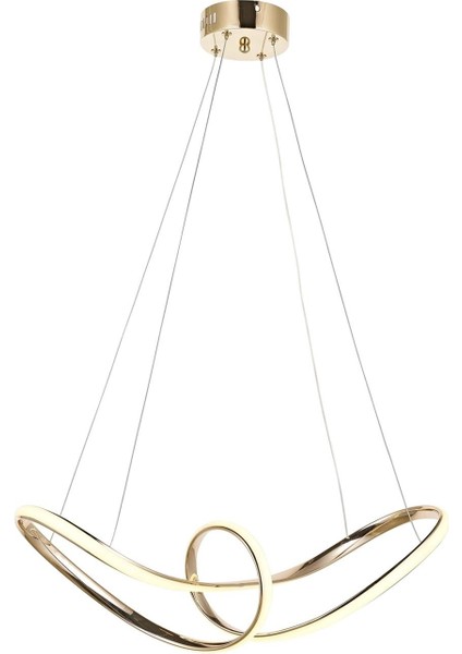 AV-60334-SK Sarı Kaplama Modern Avize LED Metal Silikon 60x25cm