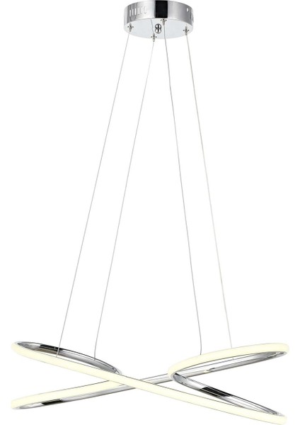 AV-60330-K Krom Kaplama Modern Avize LED Metal Silikon 60x25cm