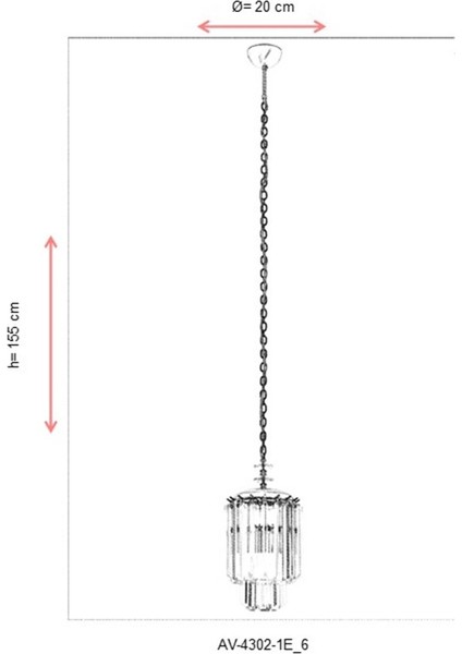 AV-60298-1E Eskitme Kaplama Klasik Avize E27 Metal Kristal 20cm fiyatları