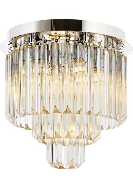 AR-60298-K40 Krom Kaplama Klasik Avize E14 Metal Kristal 40cm