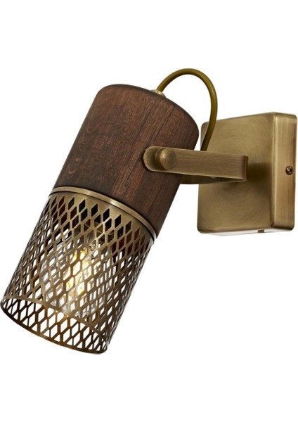 AP-60265-1E Eskitme Kaplama Aplik E27 Metal Ahşap 6x12cm