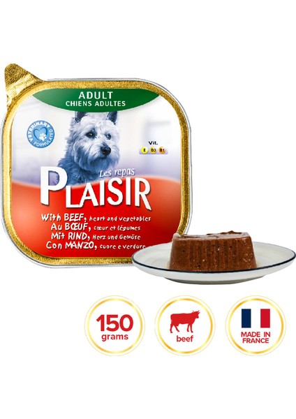 Sığır Etli Pate Plaisir 150GR Yaş Köpek Maması 4ADET fiyatları
