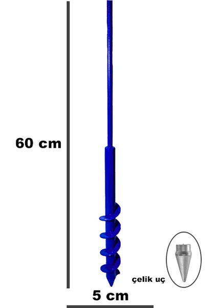 Matkap Uyumlu 60X5CM Toprak Burgu Makinesi