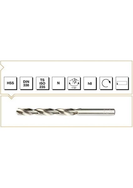 Hss Din 338 Rn Taşlanmış Matkap Ucu 22.5 mm