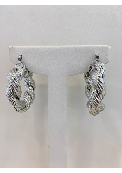 Metal Burgulu Kalın Halka Küpe