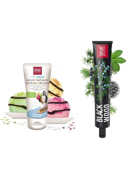 2-6 Yaş Arası Çocuklar Için Meyveli Dondurma Diş Macunu 50 ml + Blackwood Whitening Diş Macunu 75 ml