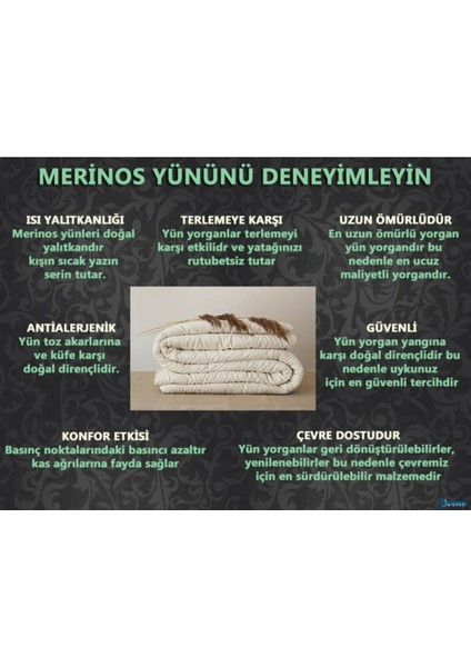 Yün Yorgan Tek Kişilik Serin Tutucu Terletmeyen Organik Merinos Yünü El Dikişli Antialerjenik 1 Kişilik