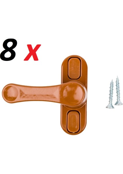 Açık Kahverengi Pencere Emniyet Kilidi 8 Adet Çocuk Hırsız Kilidi Çekmeli Metal Kilit