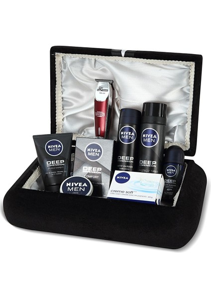Erkek Cilt Bakım Seti - Pars Power Tıraş Makinalı Damat Nişan Çeyiz Bohça Sandık Seti
