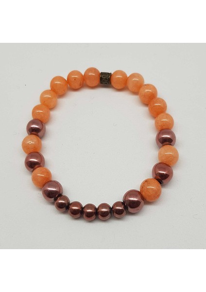 Kuvarz Doğal Taş ve Apatit Hematit Bileklik