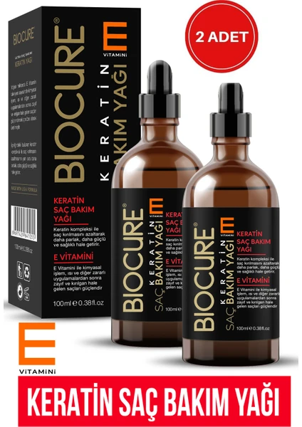 Keratin Saç Bakım Yağı / E Vitamini Katkılı 100 Ml. x 2 Adet