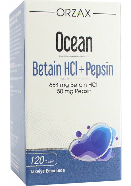 Ocean Betain Hcı + Pepsin 120 Tablet