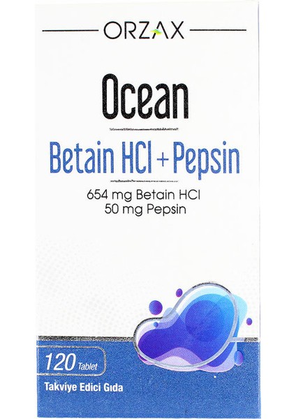 Ocean Betain Hcı + Pepsin 120 Tablet