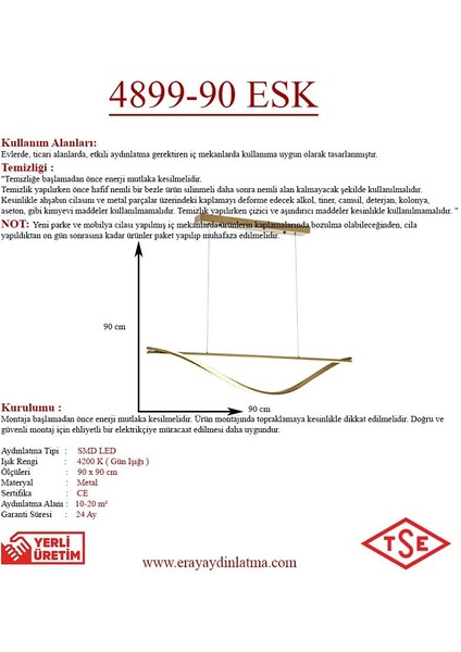 4899-90 Eskitme LED Avize