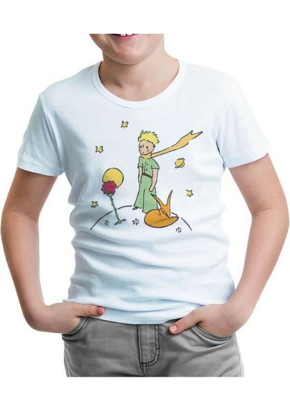 Lordd T-Shirt Küçük Prens - Gezegen Beyaz Çocuk T-Shirt