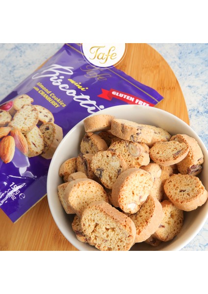 Mini Biscotti Glutensiz Yaban Mersinli Kıtır Kurabiye 150gr x 2 paket