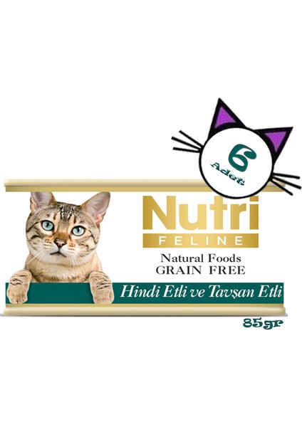 Hindili&tavşanlı 85GR Nutri Yaş Kedi Maması 6ADET