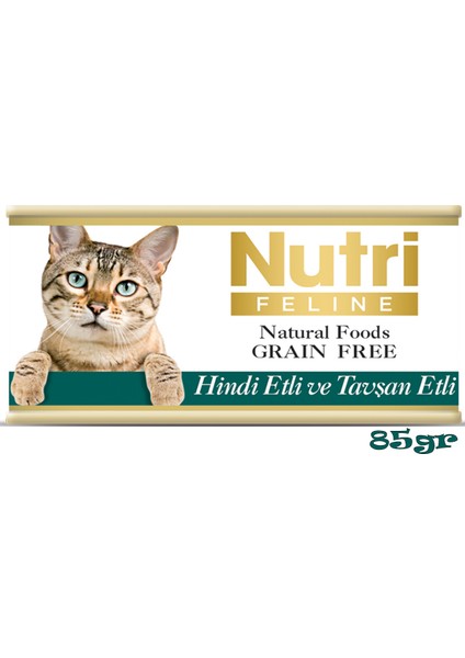 Nutri Feline Hindili&tavşanlı 85GR Nutri Yaş Kedi Maması