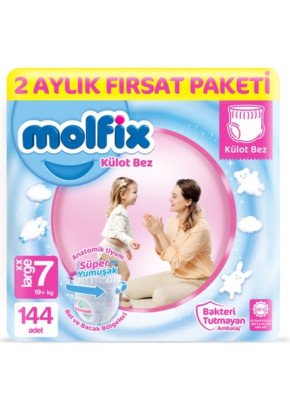 Külot Bez 7 Beden XX Large 2 Aylık Fırsat Paketi 144 adet