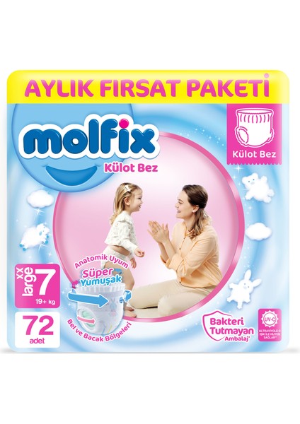 Külot Bez 7 Beden XX Large Aylık Fırsat Paketi 72 adet