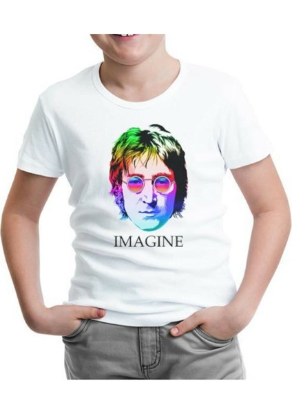 Lordd T-Shirt John Lennon - Imagine Beyaz Çocuk T-Shirt