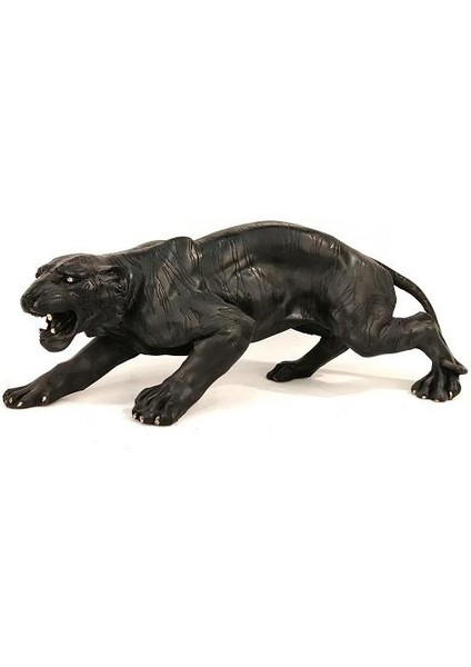 Polyester Altın Leopar Salon Süsü Biblo 18X48 cm
