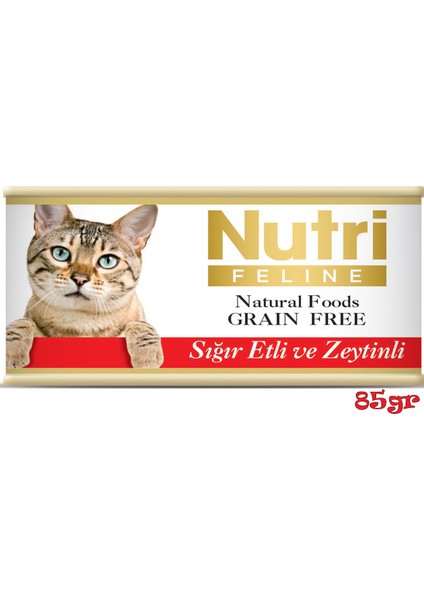 Sığır Etli&zeytinli 85GR Nutri Yaş Kedi Maması 12ADET