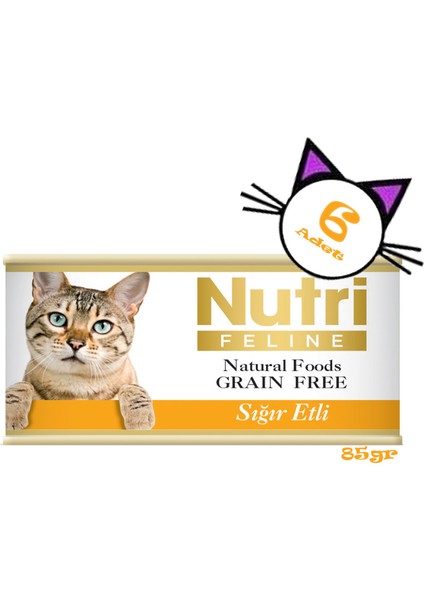 Sığır Etli 85GR Nutri Yaş Kedi Maması 6ADET