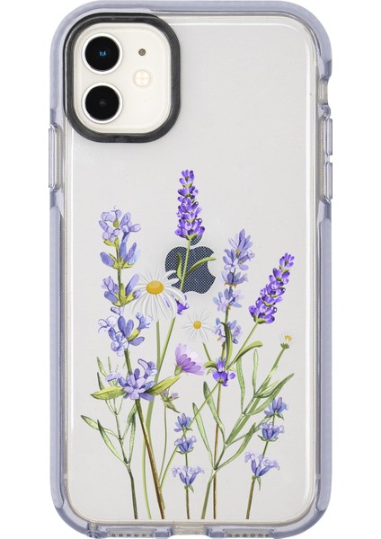 iPhone 11 Lavender Desenli Candy Bumper Silikonlu Telefon Kılıfı