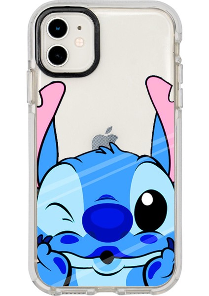 iPhone 11 Stitch Desenli Candy Bumper Silikonlu Telefon Kılıfı