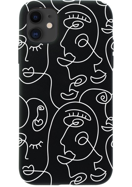 iPhone 11 Face Art Premium Kırmızı Lansman Silikonlu Kılıf