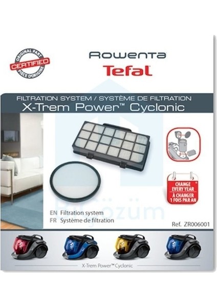 Row RO6954 Ea X-Trem Power Cyclonic Parquet Filtre Seti