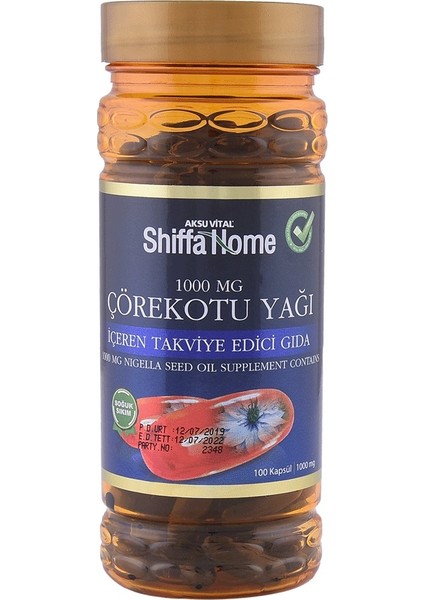 Shiffa Home Çörekotu Yağı Soft Jel 100*1000 Mg