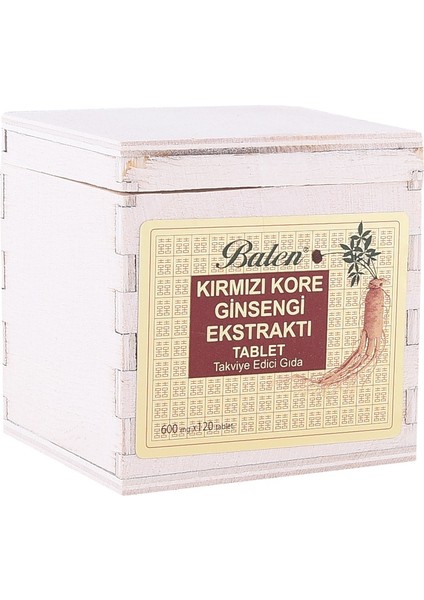 Balen Kırmızı Kore Ginseng Tablet (Tahta Kutu) 120 Tablet