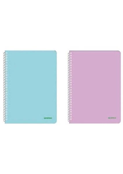 A4 Pastel Serisi Spiralli Pp Kapak Kareli Defter 72 Yaprak 2'li