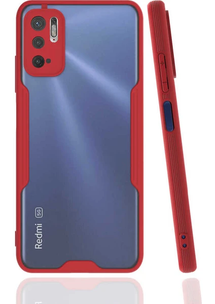 Case 4U Xiaomi Poco M3 Pro Kılıf Kamera Korumalı Ultra Ince Buzlu Mat Renkli Parfe Silikon Kapak Kırmızı