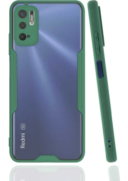 Case 4U Xiaomi Poco M3 Pro Kılıf Kamera Korumalı Ultra Ince Buzlu Mat Renkli Parfe Silikon Kapak Yeşil