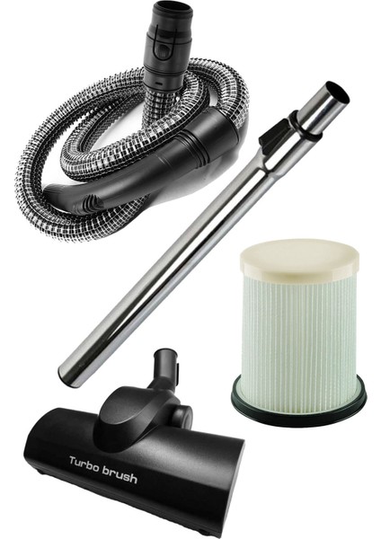 Arnica Bora 3000 4000 5000 7000 Süpürge Çelik Telli Hortum Boru Turbo Başlık Filtre Seti 4'lü