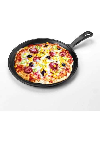 Döküm Krep  Pızza  Pancake Tavası Yuvarlak Metal Saplı Çap26 cm