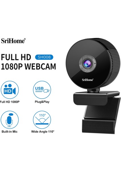 SH008 2.0 Mega Piksel 1080P USB 2.0 / 3.0 Hd Bilgisayar Kamera Siyah (Yurt Dışından)