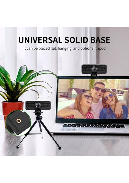 Kapaklı Gsou T16S 1080P Hd Web Kamerası Dahili Mikrofon Siyah (Yurt Dışından)