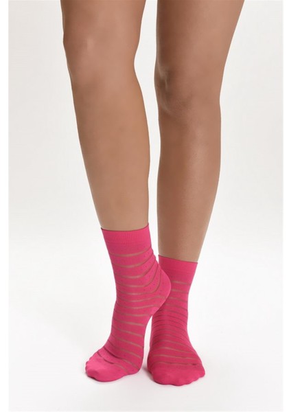 Şeffaf Çember Soket Kadın Çorap Siyah / 500