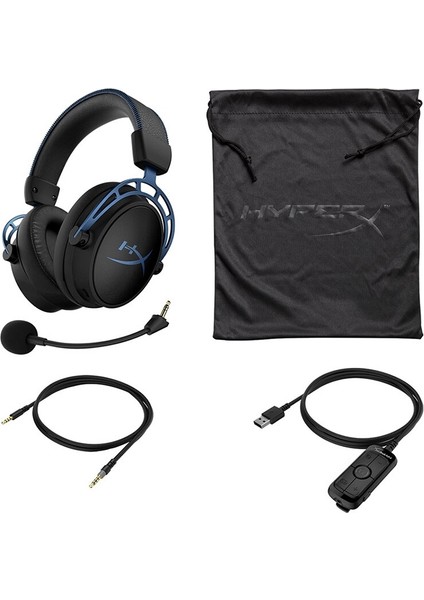 Hyperx Bulut Alfa S Hx-Hscas-Bl / Ww Mavi Gaming Headset Kafa Monteli Siyah (Yurt Dışından)