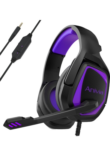 MH602 3,5 mm Kablolu Gaming Headset Siyah Mor (Yurt Dışından)