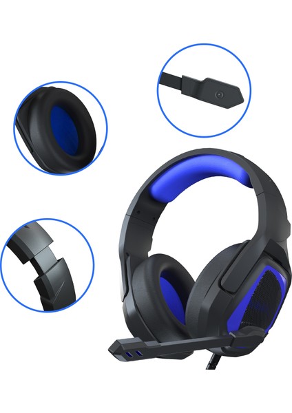 MH602 3,5 mm Kablolu Gaming Headset Mavi (Yurt Dışından)